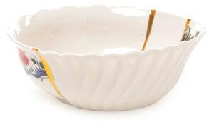 Kintsugi n°2 Salad bowl - / Ø 19 x H 7 cm - Porcelain & fine gold by Seletti White