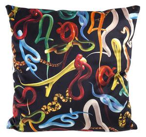 Toiletpaper Cushion - / Snakes - 50 x 50 cm by Seletti Multicoloured/Black