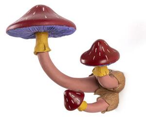 Mushroom Wall coat rack - / 3 mushroom-shaped hooks - H 16 cm by Seletti Multicoloured