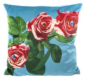 Toiletpaper Cushion - / Roses - 50 x 50 cm by Seletti Blue/Multicoloured