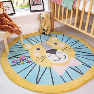 Circle Lion Face Soft Round Kids Bedroom Rugs | Nino