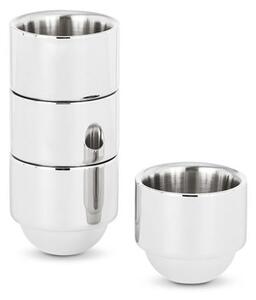 Brew Espresso cup - / Set of 4 stackable cups by Tom Dixon Silver/Metal
