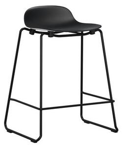 Form Bar stool - stackable / Metal legs - H 65 cm by Normann Copenhagen Black