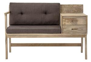 Bench - / Cushions included - 2 drawers by Bloomingville Grey/Natural wood