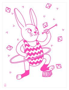 Bunny Poster - Glow in the dark - 30 x 40 cm by OMY Design & Play Pink