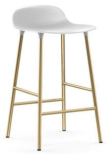 Form Bar stool - / H 65 cm – Brass foot by Normann Copenhagen White/Gold