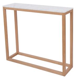 Harly Console Table Oak-White Marble Top