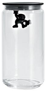 Gianni a little man holding on tight Airtight jar - 140 cl by Alessi Black