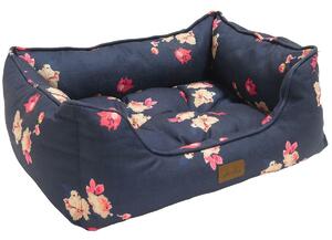 Joules Navy Floral Dog Box Bed Small