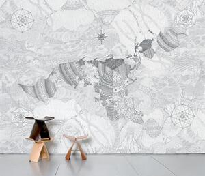 Wholearth Panoramic Wallpaper - 8 panels by Domestic Grey/Black