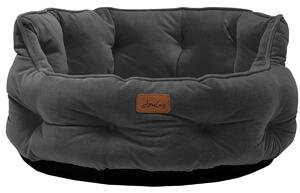 Joules Velvet Chesterfield Pet Bed Grey Small