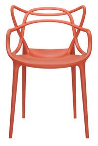 Masters Stacking chair - Plastic by Kartell Red