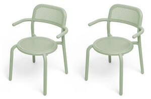 Toní Stackable armchair - / Set of 2 - Perforated aluminium by Fatboy Green