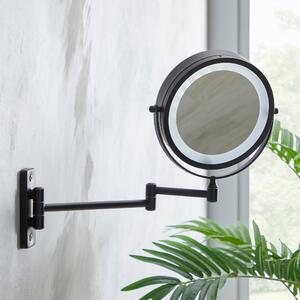 Black 7" Double Sided LED Wall Mirror Black