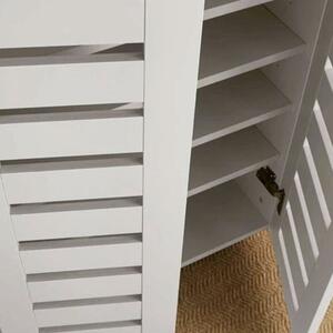 3 Door Wooden Grey Shoe Storage Cabinet