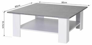 2 Tier Cement Grey Top Square Coffee Table