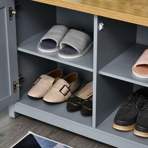2 Door Oak Top Wooden Shoe Storage Cabinet