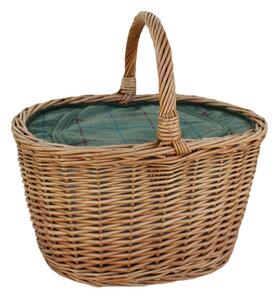 Willow Premium Green Tweed Oval Shopping Basket