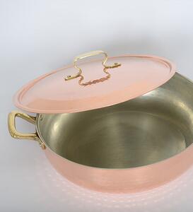 COPPER DEEP FLARED PAN TWO HANDLES - 26CM