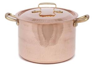 COPPER DEEP SAUCEPOT TWO HANDLES WITH LID - 20CM