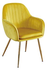 Lourd Chair Ochre Yellow Gold Legs (Pack Of 2)