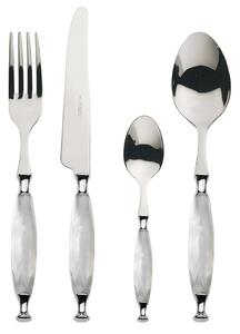 COUNTRY CHROME 4-PIECE CUTLERY SET - White