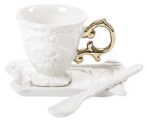 I-Coffee Coffee cup - Set of cup + saucer + spoon by Seletti White/Gold