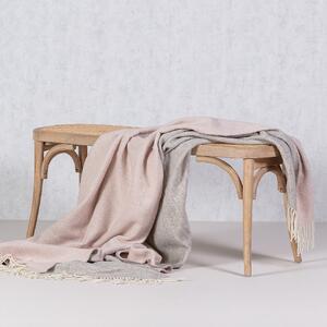 Plaid Merinos 140x200cm melange grey pink