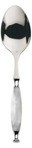 COUNTRY CHROME RING VEGETABLE & MEAT SERVING SPOON - Ivory