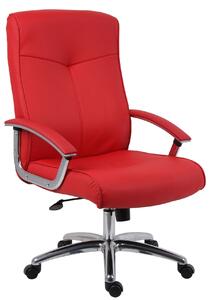 Ler Leather Faced Office Chair Red