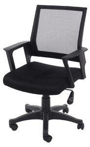 Home office chair in black mesh black fabric black base