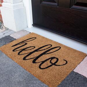 Hello Print Coir Outdoor Entrance Doormat