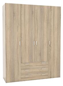 Pacon Bedroom Wardrobe - Oak 4 Doors