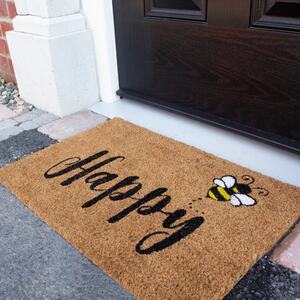 Bee Print Coir Outdoor Entrance Doormat