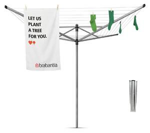 Brabantia 50 Metre 4 Arm Liftomatic Rotary Washing Line with Ground Spike Silver
