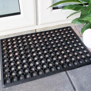 Honeycomb Black Rubber Outdoor Entrance Doormat