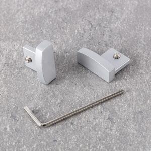 Ceiling rail cap Premium silver 2pc