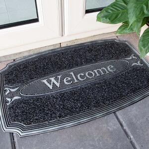 Rubber Welcome Black Outdoor Entrance Doormat