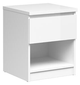 Saian Bedside - 1 Drawer 1 Shelf In White High Gloss