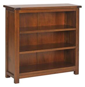 Bozz Antique Wood Low Bookcase 3 Shelves - Dark Brown