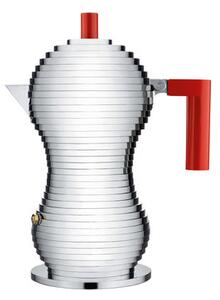 Pulcina Italian espresso maker - / 3 cups - Induction by Alessi Red/Metal