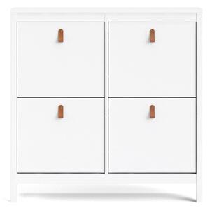 Barcelona White 4 Tilting Doors Shoe Cabinet