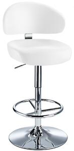 Jamaica Height Adjustable Bar Stool - White Faux Leather