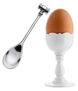 DRESSED EGG CUP WITH SPOON - White