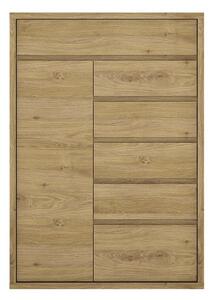 Tiamaria Oak Glazed Wood Storage Cupboard - 1 Door 6 Drawer