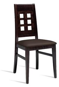 Tulip Wenge Solid Beech Chair Brown Faux Leather