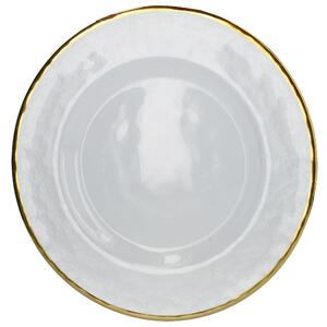 Gold Rim Glass Charger Plate Clear