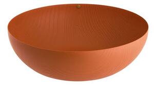 Veneer Bowl - / Ø 29 cm - Steel with embossed patterns by Alessi Brown