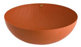 Veneer Bowl - / Ø 21 cm - Steel with embossed patterns by Alessi Brown