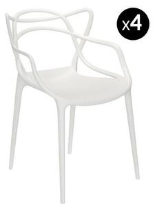 Masters Stackable armchair - Plastic / Set of 4 by Kartell White